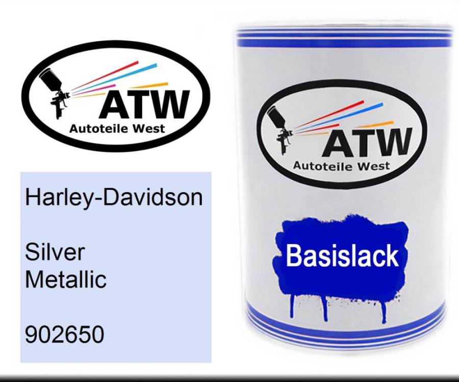 Harley-Davidson, Silver Metallic, 902650: 500ml Lackdose, von ATW Autoteile West.